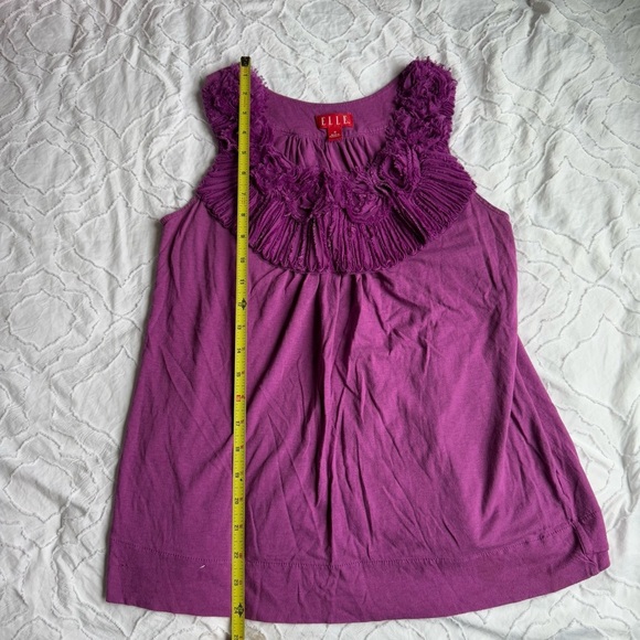 Elle Purple Formal Tank Top with Neckline Flower Detail - Picture 5 of 5